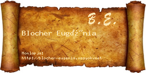 Blocher Eugénia névjegykártya